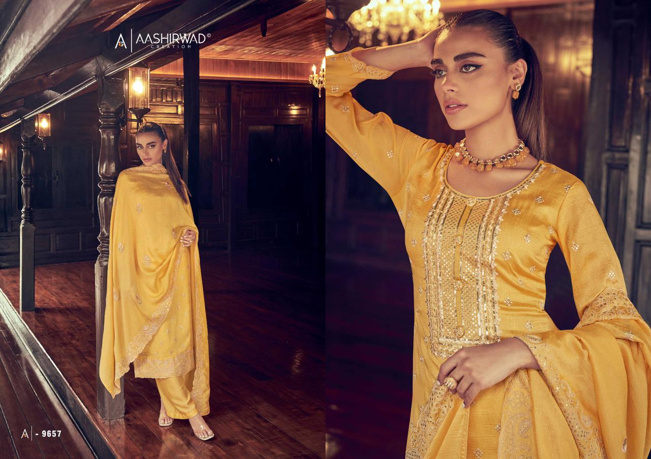 Gulkand Manya By Aashirwad Silk Salwar Suits Catalog
